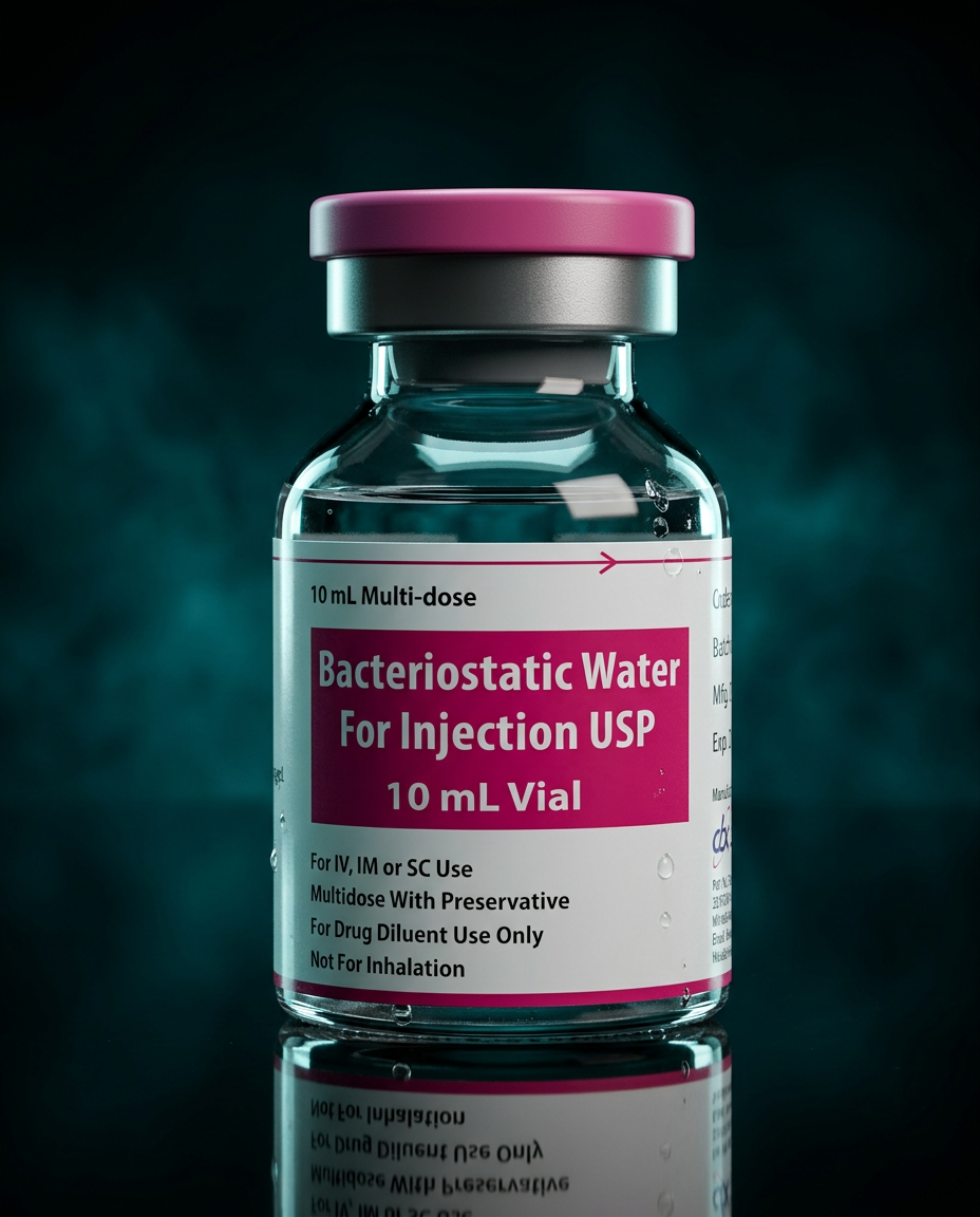 Bacteriostatic Water 10ML (0.9% Benzyl Alcohol) research vial, ENOS Labs USA
