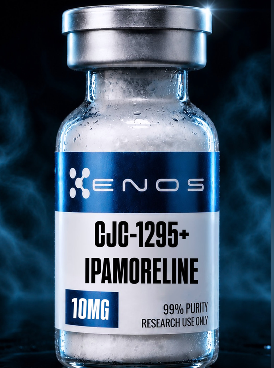 CJC-1295 + Ipamorelin Blend 10MG (no DAC) research vial, ENOS Labs USA