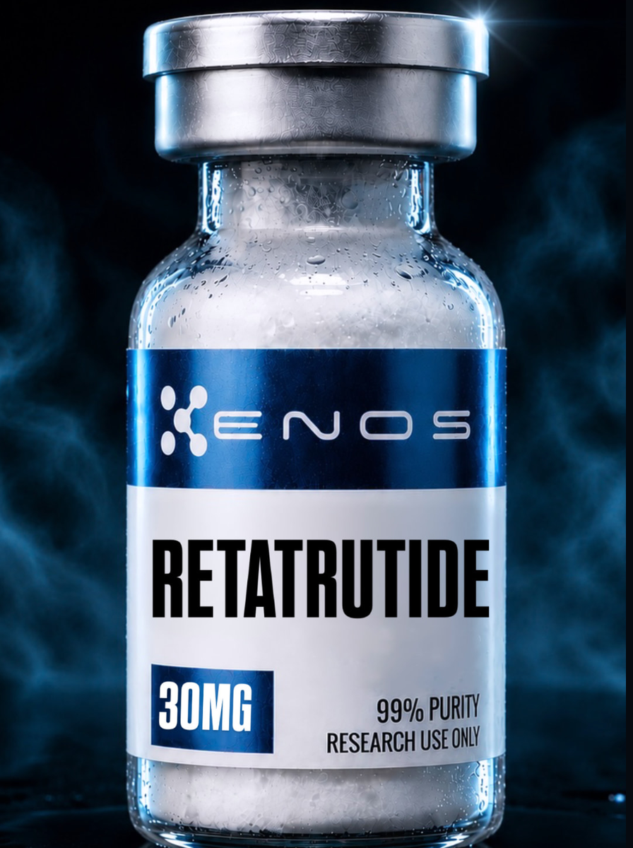 Retatrutide 30MG (GLP-3 "RET") research vial, ENOS Labs USA